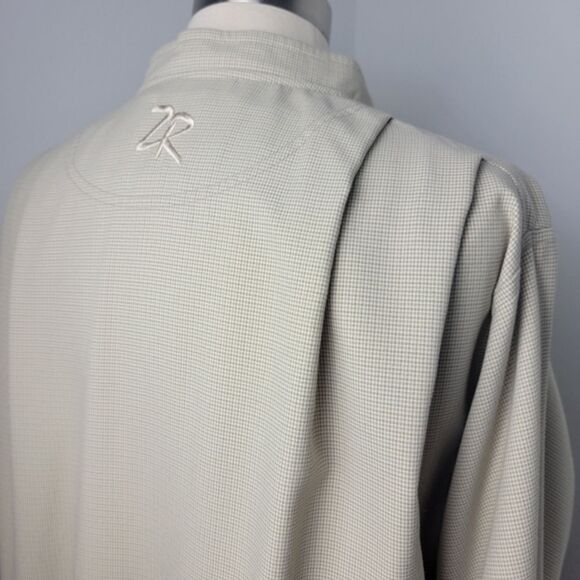 Khaki Houndstooth Pattern Zero Restriction Golf Outerwear Windwear Pullover - Picture 10 of 14